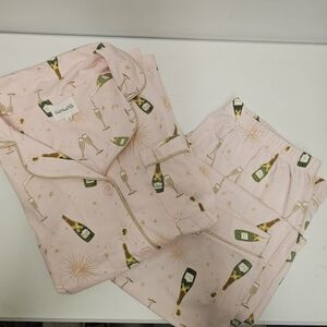 Pink Champagne Print Pajama Set